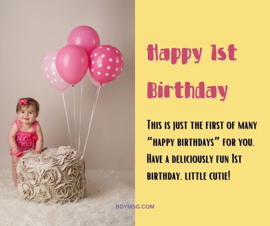 Happy 1st Birthday Girl| First Birthday Wishes For One Year Old ...